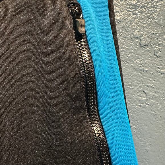 L-RL Lauren Active Ralph Lauren Size Large Track Pants  Zip Pockets Black Blue - Picture 10 of 10